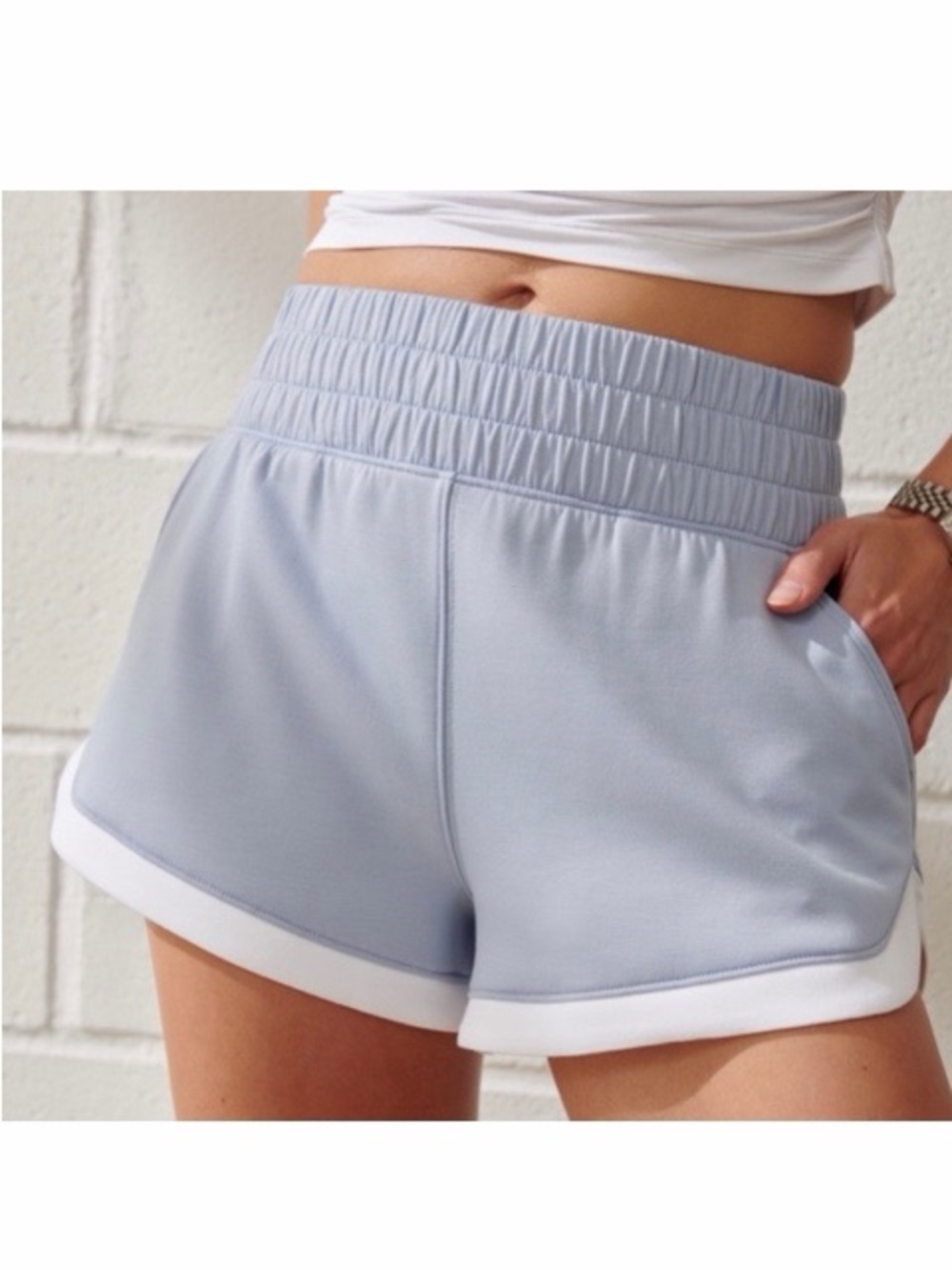 Abercrombie & Fitch YPB Neoknit Athletic Shorts In Blue Smoke
